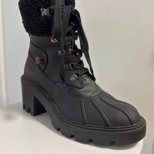 Steve Madden Black Lace-Up Boots
